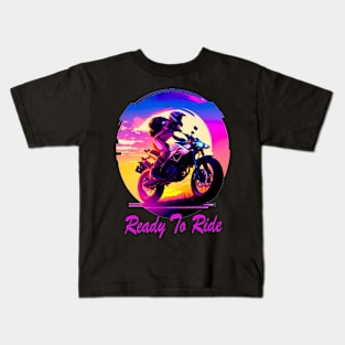 ride bike motor Kids T-Shirt